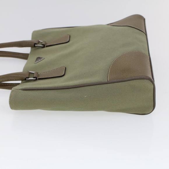 PRADA Hand Bag Canvas Leather Green Auth 53252 - Picture 4 of 16